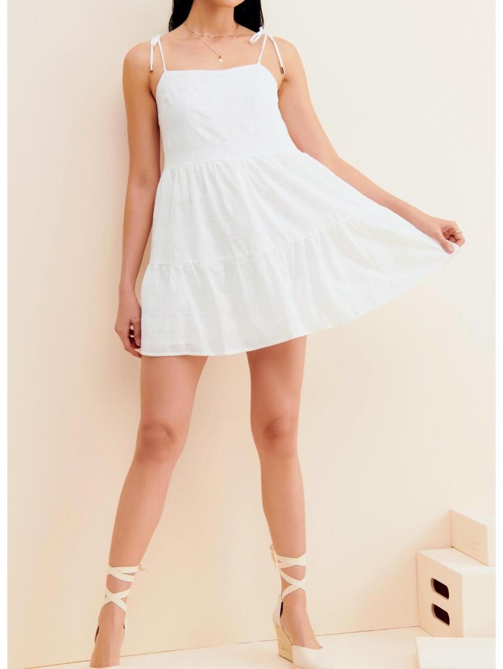 MINKPINK 'Bowes' 100% cotton tiered flare mini dress